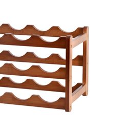 Red Wine Display Storage Organizer Smooth Surface Decor Wood Wine Rack Wine Stand for Living Room Home Cabinet Household Kitchen