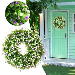Decorative Flowers Spring For Front Colorful Beautiful Cottage Wreath Durable Artificial Decor Door And Summer Versatile Heart Hanger