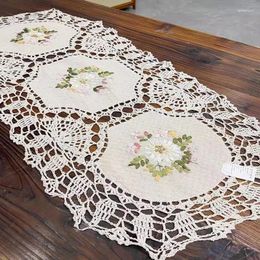 Table Cloth American Madrigal Oval Hand-crocheted Beige Tablecloth Coffee Bar Kitchen Living Room Christmas Wedding Decoration Tapetes