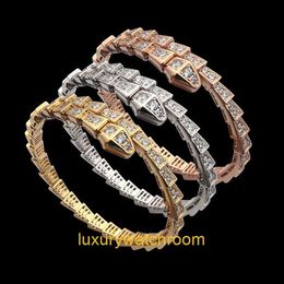 Boagery bracelet designer jewelry Jewelry Letter Narrow Full Diamond Snake Bracelet Couple Spring Snake Knot with Diamond Bracelet