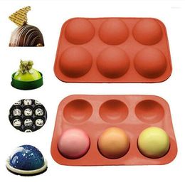 Baking Moulds DIY 6 Cavity Circle Half Sphere Silicone Chocolate Mold Cupcake Cake Pan Molds Decorative Fondant Ball Mould Tools