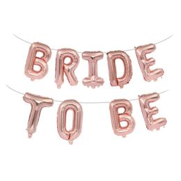 1set 16inch Rose Gold Bride To Be Letter Balloons Foil Ballon Wedding Party Decoration Bridal Shower Bachelorette Supplies 264Q