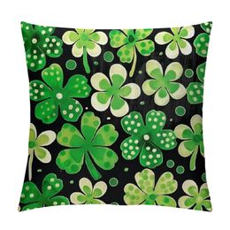 AnyDesign St. Patrick's Day Pillow Cover Shamrock Clover Throw Pillow Case Polka Dots Rectangle Cushion Cover Case for Party Home Farmhouse Couch Sofa Car