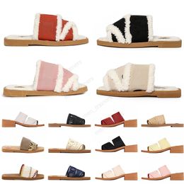 2024 Designer Sandals Luxury Women's Woody Clogs Flat Sandals Slide Letter loafers Slippers Women's Pink Slippers Summer Beach Platform Canvas Shoe Size EUR36-42