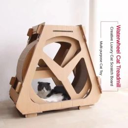 Treadmill Roller for Cat Exercise, Indoor Running Wheel, Small Animals Treadmill, Pet Scratching Board, Waterwheel Shape Pet Toy