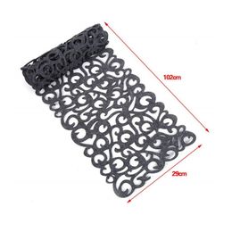 Rectangle Felt Table Runners Openwork Floral Design Modern Hollow Coasters Hot Pot Placemats Home Tea Table Cloth Wedding Decor