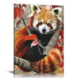 Wildlife Himalayan Red Panda Poster Printing Canvas Art and Wall Art Pictures Modern Home Bedroom Office Decoration