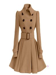 Women039s Wool Blends Womens Fashion Winter Coats Belt Coat Women Skirt Type ALine Woolen Female Jacket Manteau Femme Hiver3930707
