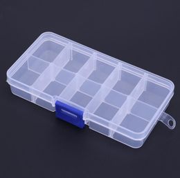 10 Compartment Storage Box Practical Adjustable Plastic Case for Bead Rings Jewellery Display Organizer9708896