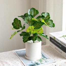 Decorative Flowers Artificial Plants Green Leaf Tree Pot Simulated Fake Room Table Potted Ornaments Home Wedding Garden DIY Decor