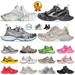 3XL us6-13 Designer Reflective Yellow pink All black Sneakers Track Casual shoes Mens womens Running Shoes laces are tied around the Leather Trainers