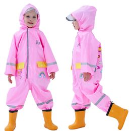 Children Raincoat Cartoon Design Toddler Clothing Boys Hooded Jumpsuit For Infant Girls 1-10 Years Rainwear Kids Rain Pants L2405