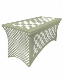 Table Skirt Grass Green Checkerboard Plaid Wedding Decoration Home Birthday Party Dessert Cover Decor