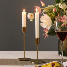 Candle Holders 6pcs/lot Metal Single Head Luxury Candlestick Fashion Wedding Stand Exquisite Candelabra Table Home Decor