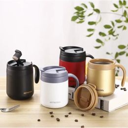 Water Bottles 304 Insulated Cup With Handle Office Business Gift Stainless Steel Bottle 2024 Double-layer Vacuum