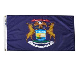 Michigan Flag 150x90cm 3x5ft Printing 100D Polyester Outdoor or Indoor Club Digital printing Banner and Flags Whole4157151