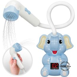 Baby Bath with Shower Thermometer Electric Elephant Spray Water Kids Tathtub Toys for Toddlers L2405