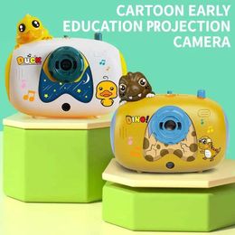 Toy Cameras Film 1 PCS Fun Little Cute Duck Projection Camera With Light Music Baby Early Education Puzzle Toy Light And Shadow Dinosaur Photo WX5.28