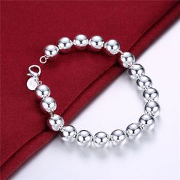 brand new 10m Buddha beads bracelet - solid 925 silver charm bracelet 20 5x1 0cm DFMWB136 women's sterling silver plated jewelry b 221T