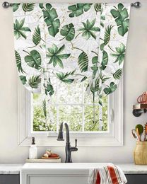 Curtain Summer Tropical Plants Palm Leaves Window For Living Room Home Decor Blinds Drapes Kitchen Tie-up Short Curtains