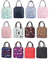 Lunch Bags Oxford Thermal Insulated LunchBox Tote Cooler Bag Bento Pouch LunchContainer School Food StorageBags Flamingo Unicorn W4387989