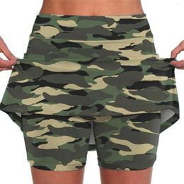 Women's Shorts Short Kimonos For Women Fashionable Athleisure Skirt With Pockets Camouflage Printed Mid Dress Casual Sleeve
