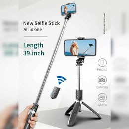 Selfie Monopods Selfie stick tripod folding mobile phone selfie extension stick portable lightweight mobile phone tripod for Facetime zoom meetings S2452901