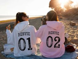 Women's Hoodies Sweatshirts BFF Matching Best Friend Birthday Hoodies Womens Best Friend Bestie Sweatshirt Funny Coquette Pullover Top BFF Gifts For Girls z240529