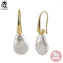 Dangle Earrings ORSA JEWELS Exquisite Pearl 925 Sterling Silver Natural Baroque Drop Wedding Jewelry For Women GPE90