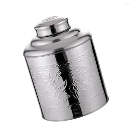 Storage Bottles Tea Airtight Canister Containers For Bags Decorative Wrapping Stainless Steel Tin