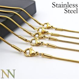 Colares pendentes 20 PCs- Tarnis de corrente de aço inoxidável Gold Gold para mulheres 1 2mm Jóias de cobra Fazendo 221105 265N