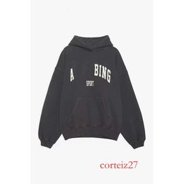 Bir Bing Kadın Tasarımcısı Hoodie AB Hoodie Mektup Baskı Markası Anine Binge Swingir Snowefir Gevşek Kazak Anine Binge Hoodie Kadın Anine Hoodie 805