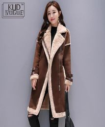 Women Faux Leather Lambs Wool Coat Female Long Thick Warm Shearling Coats Suede Leather Jackets Autumn Winter Female Outerwear T198692811