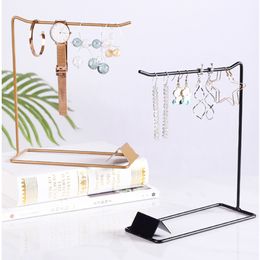 Earring Necklace Ring Jewellery Metal Display Stands White Black Gold Organiser Holders Exhibitor Store Decor