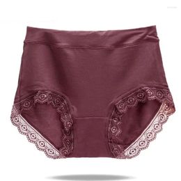 Women's Panties Cotton Underwear Sexy Lace Plus Size Fashion Solid Colour Briefs High Waist Seamless Underpants Female Lingerie
