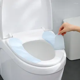 Toilet Seat Covers 1 Pair Universal Cover Mat Soft WC Paste Sticky Pad Washable Decor Bathroom Warmer Lid Accessories