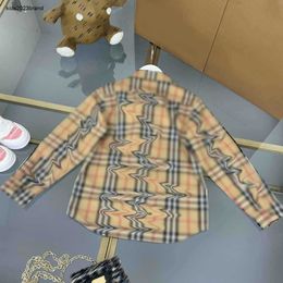 New baby shirt high-quality Plaid lapel shirt kids designer clothes Size 110-160 CM child Long sleeved cardigan girls boys Blouses 24May
