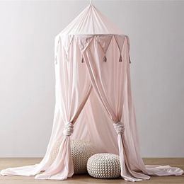 Baby Canopy Bed Curtains Children Mosquito Net Tent Hung Dome Girls Princess Pink Play House Baby Crib Netting Kids Room Decor 240529