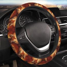 Steering Wheel Covers Red Fire Dragon Elastic Stretch Car Protector Universal 15 Inch Interior Accessories For Cars Truck SUV