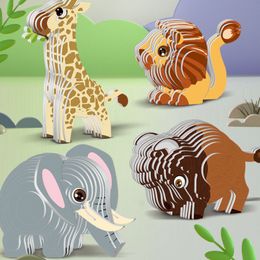 Animal Series 3D Paper Puzzle for Kid Elephant Educational Montessori Toys Funny DIY Manual Assembly Three-dimensional Model Toy