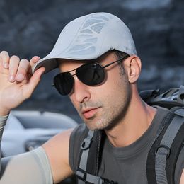 Men Peaked Hat Summer Breathable Mesh Sunscreen Baseball Cap Adjustable Elastic Band Quick Drying Outdoor Hiking Fishing Hat