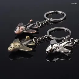 Keychains Keychain Bronze Key Ring Metal Chain Jewelry Antique Plated Plane Airplane