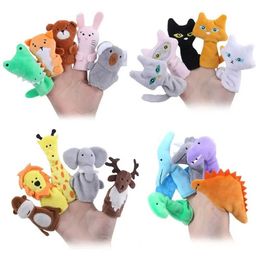 Finger Toys Soft Stuffed Toy Doll Animal Plush Doll Baby Toys Cat Dog Dinosaur Giraffe Tiger Bunny Kawaii Hand Finger Puppet d240529