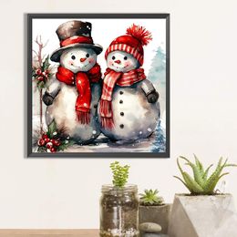 5D DIY Xmas Snowman Full Round Drill Diamond Painting Kit Rhinestones Mosaic Embroidery Handmade Products Home Decor Gift