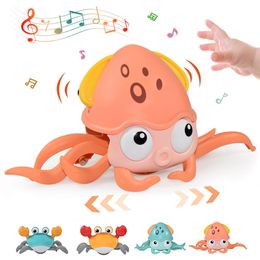 Childrens Induction Escape Octopus Crab Crawling Toy Baby Electronic Pet Music Toy Education Christmas Gift Childrens Mobile Toy 240529