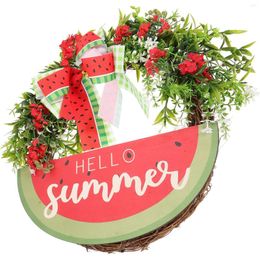Decorative Flowers Watermelon Wreath Door Supplies Summer Garland Hanging Fruit Multi-function