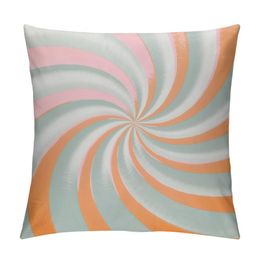 Abstract Retro Orange Pink and Green Swirl Pillow Covers Decorative Throw Pillowcase Square Couch Cushion Cover for Home Decor Sofa Living Room Bed Car Sofa