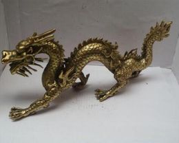 Exquisite copper brass household long 11 inch metal crafts home decoration brass Chinese carved dragon statue dragon sculpture1311553