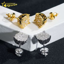 Pass Diamond Tester Vvs Moissanite Gold Plated Sterling Sier Shiny Jewelry High Quality Earrings For Women