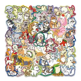 60pcs ins Solid background small animal Waterproof PVC Stickers Pack for Fridge Car Suitcase Laptop Notebook Cup Phone Desk Bicycle Skateboard Case.